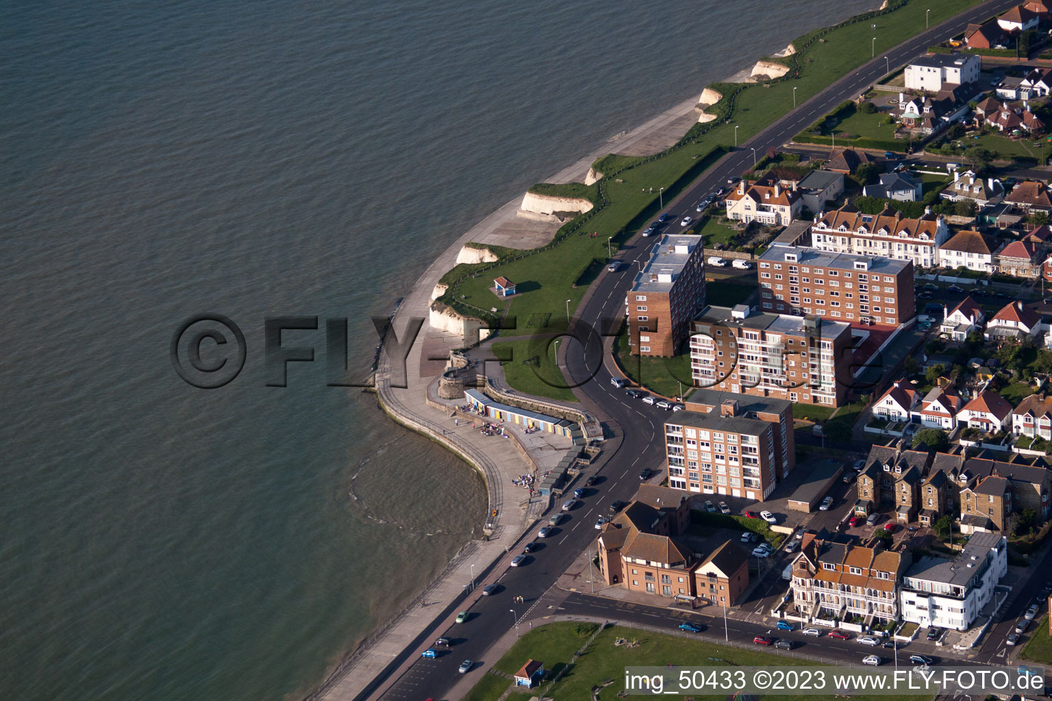 Birchington in the state England, Great Britain seen from above