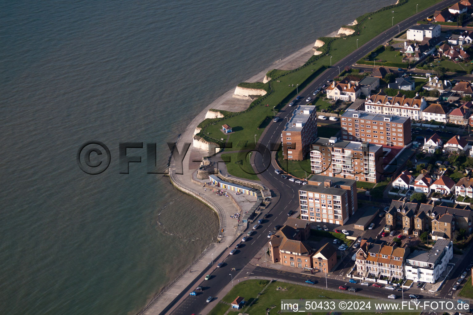 Birchington-on-Sea in the state England, Great Britain from the plane