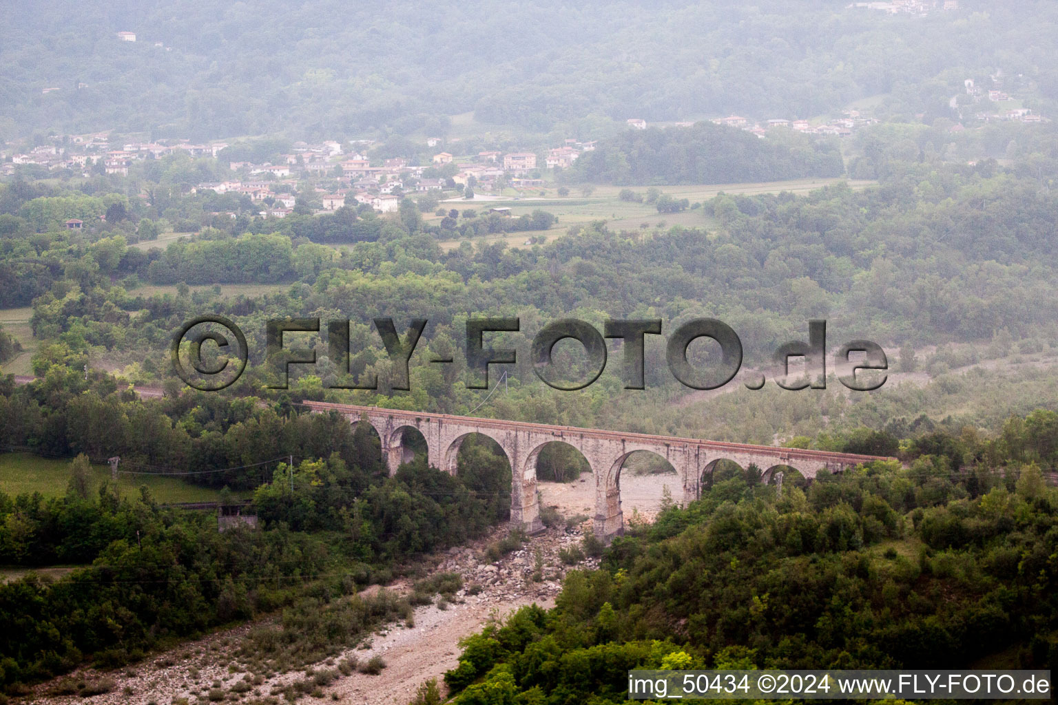 Aerial view of Orgnese in the state Friuli Venezia Giulia, Italy