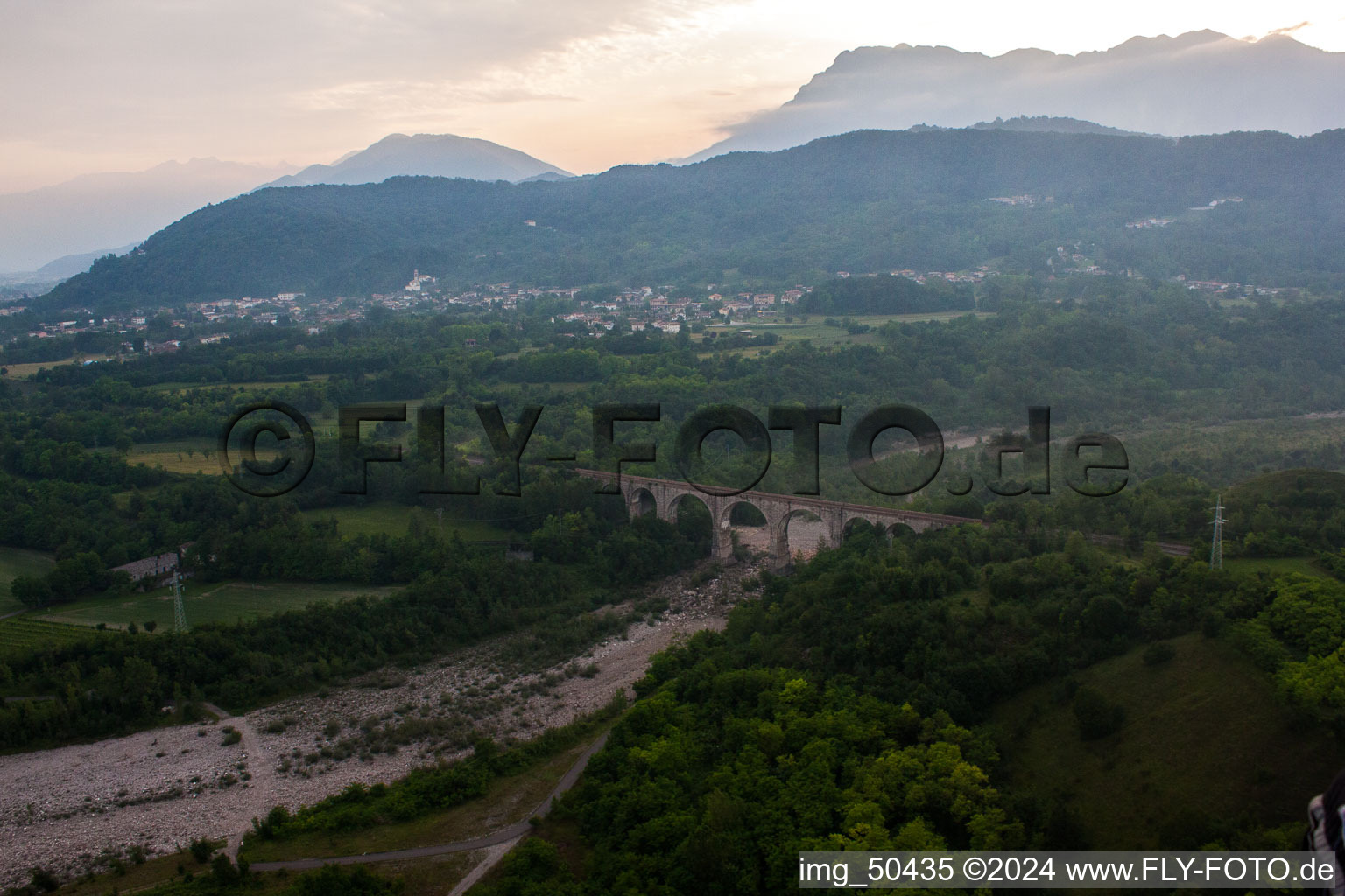 Aerial photograpy of Orgnese in the state Friuli Venezia Giulia, Italy