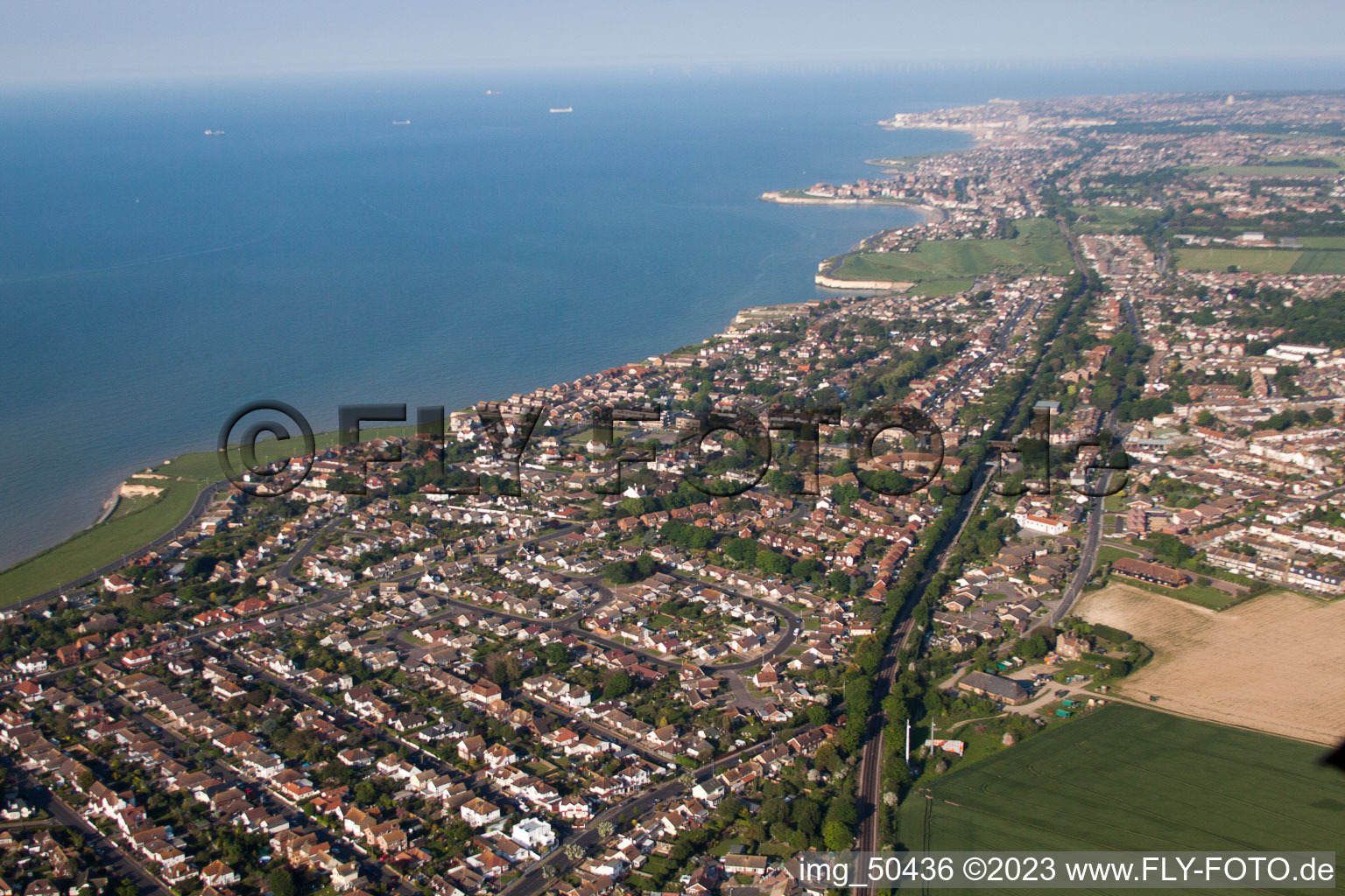 Birchington in the state England, Great Britain from the plane