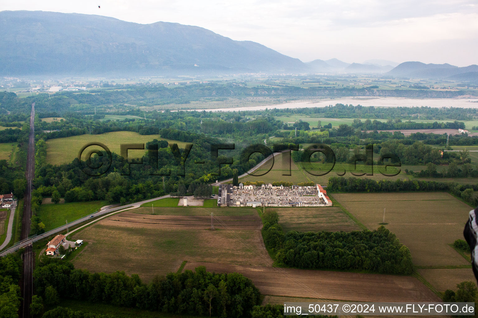 Cavasso Nuovo in the state Pordenone, Italy out of the air