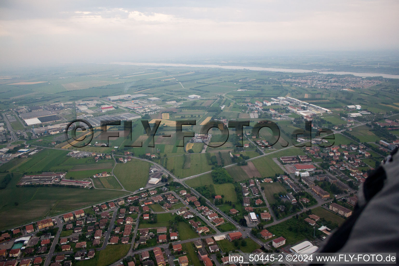 Maniago in the state Friuli Venezia Giulia, Italy from above