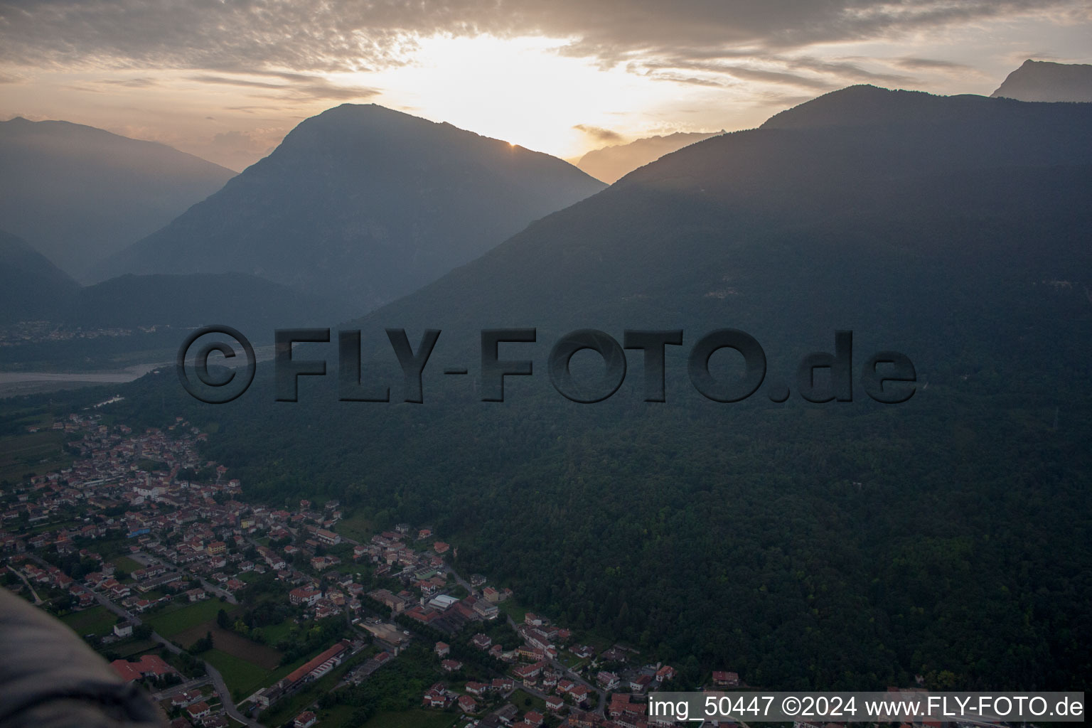 Vajont in the state Pordenone, Italy viewn from the air