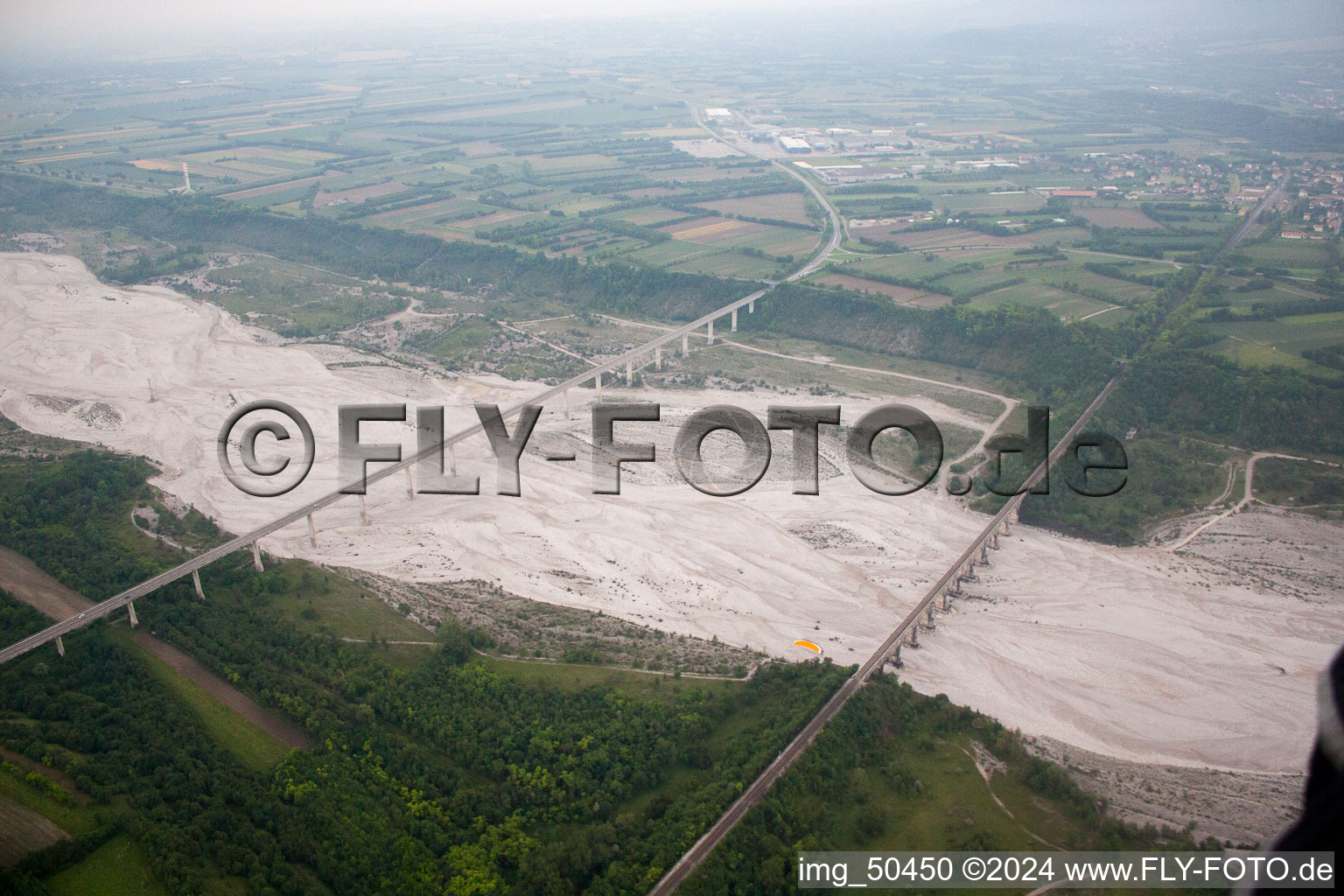 Drone image of Vajont in the state Pordenone, Italy