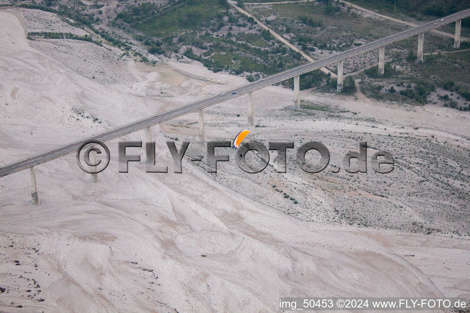 Vajont in the state Pordenone, Italy from the drone perspective