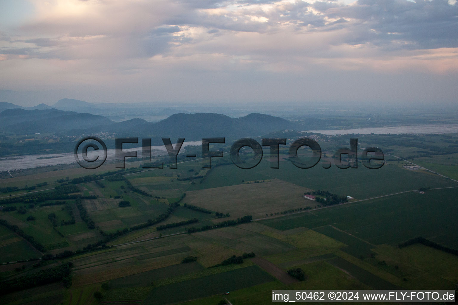 Oblique view of Orgnese in the state Friuli Venezia Giulia, Italy