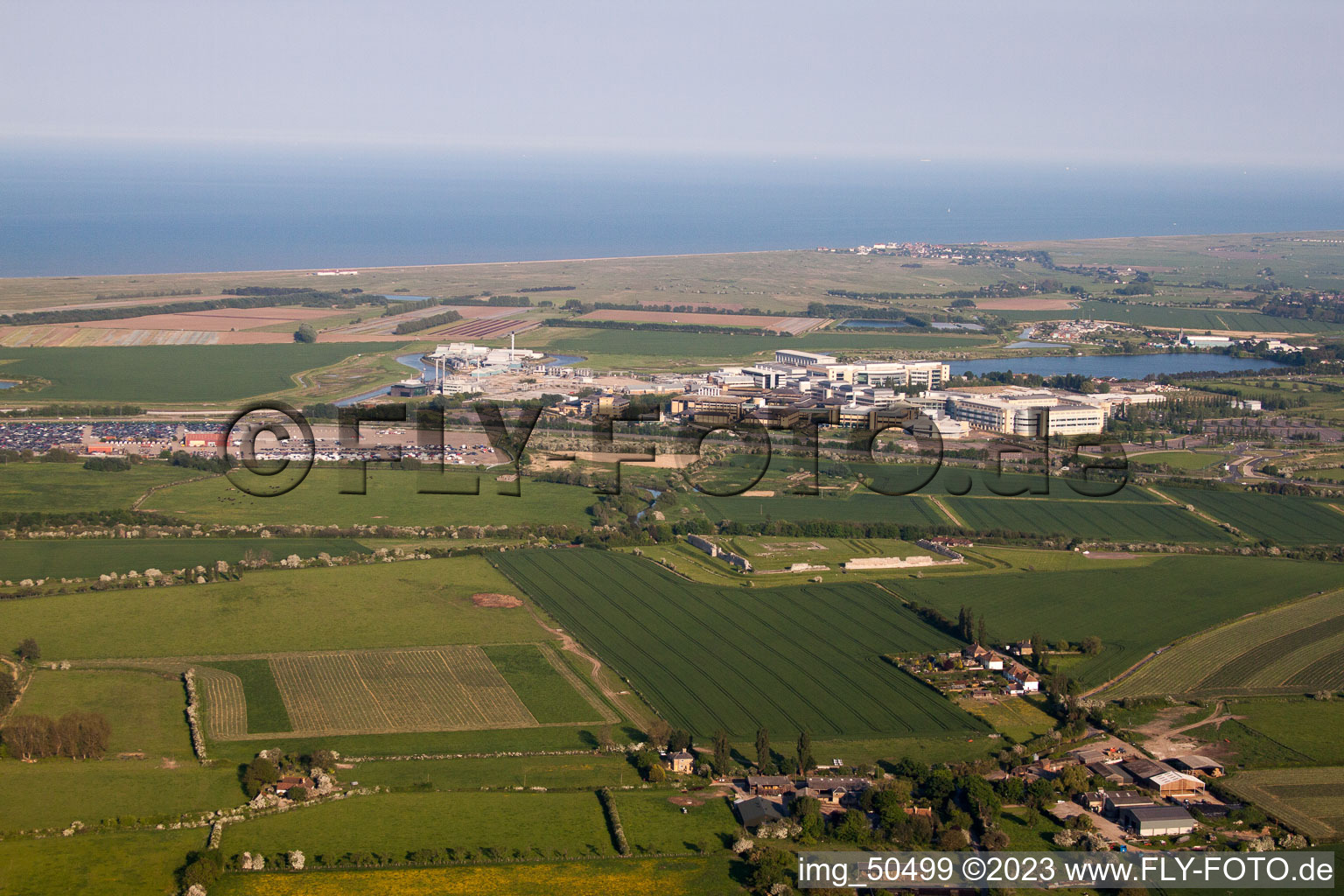 Aerial photograpy of Richborough in the state England, Great Britain