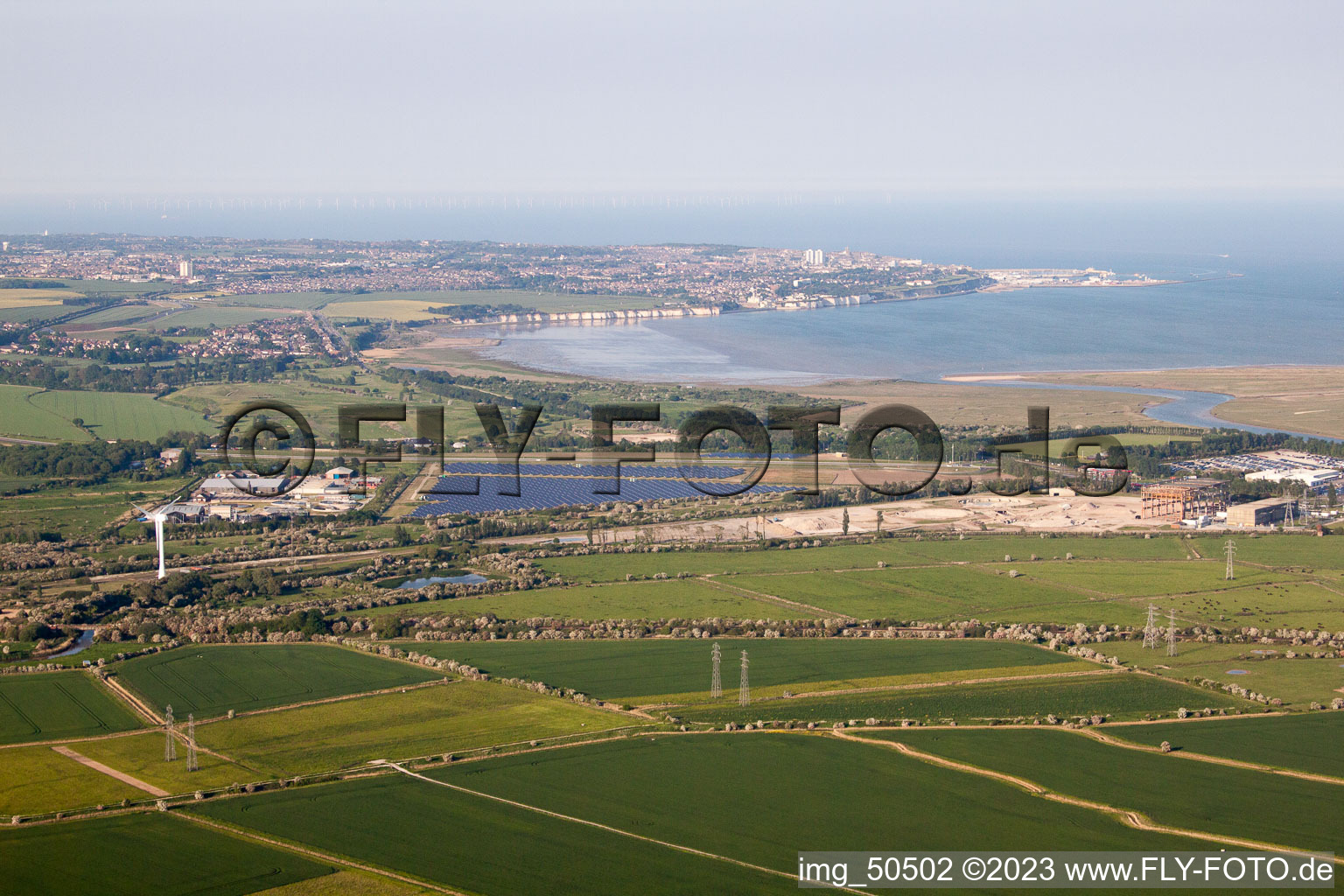 Oblique view of Richborough in the state England, Great Britain