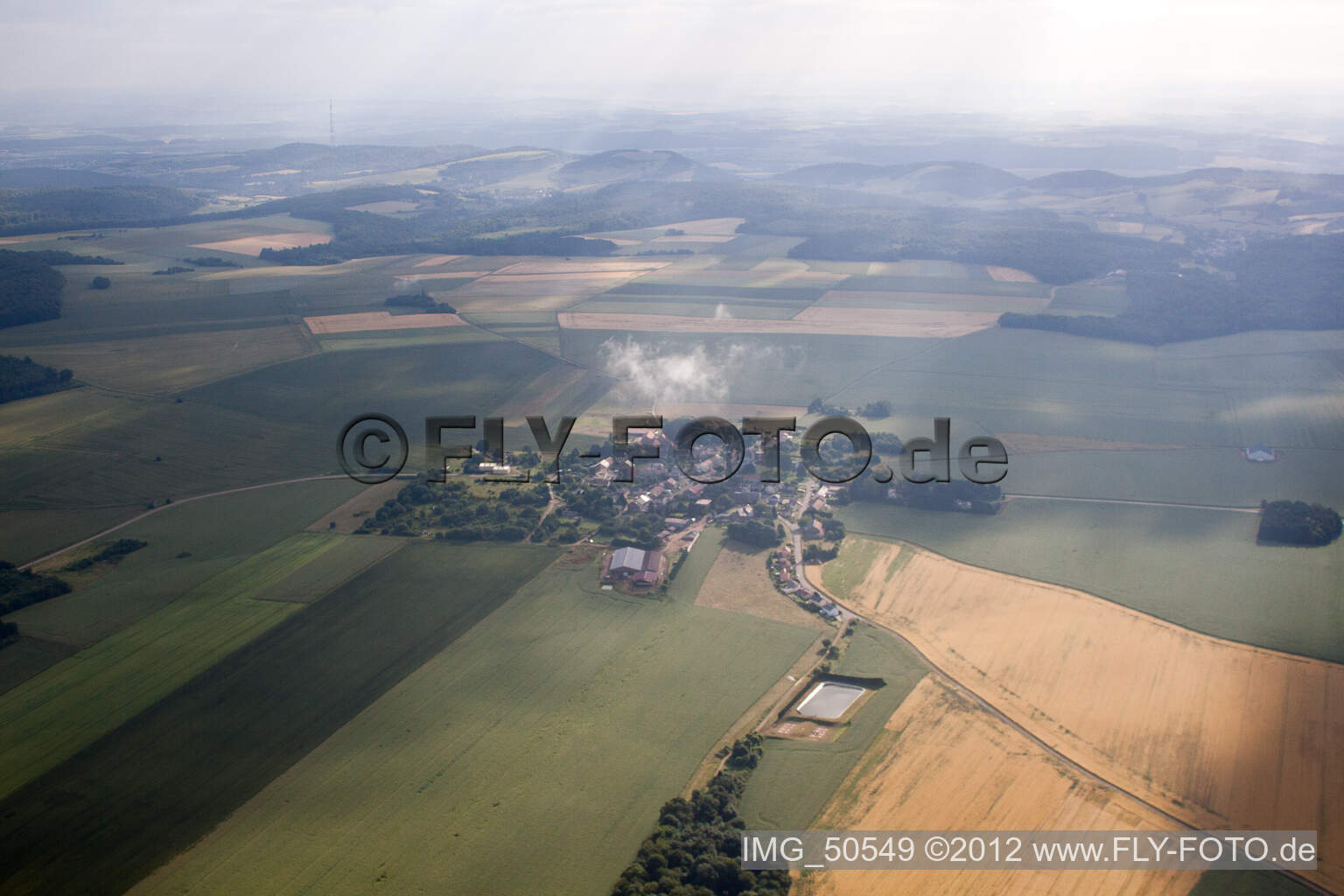 Aerial view of Rochonvillers in the state Moselle, France