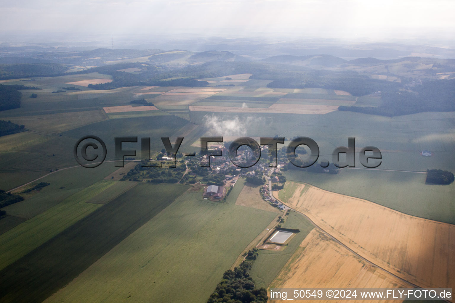 Aerial view of Rochonvillers in the state Moselle, France