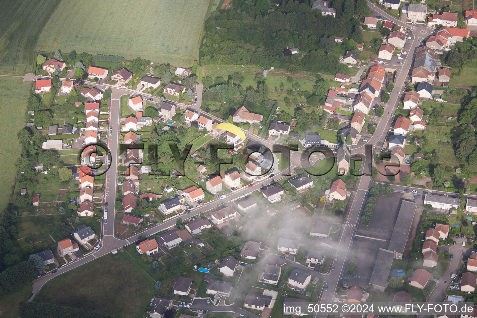 Aerial view of Tressange in the state Moselle, France