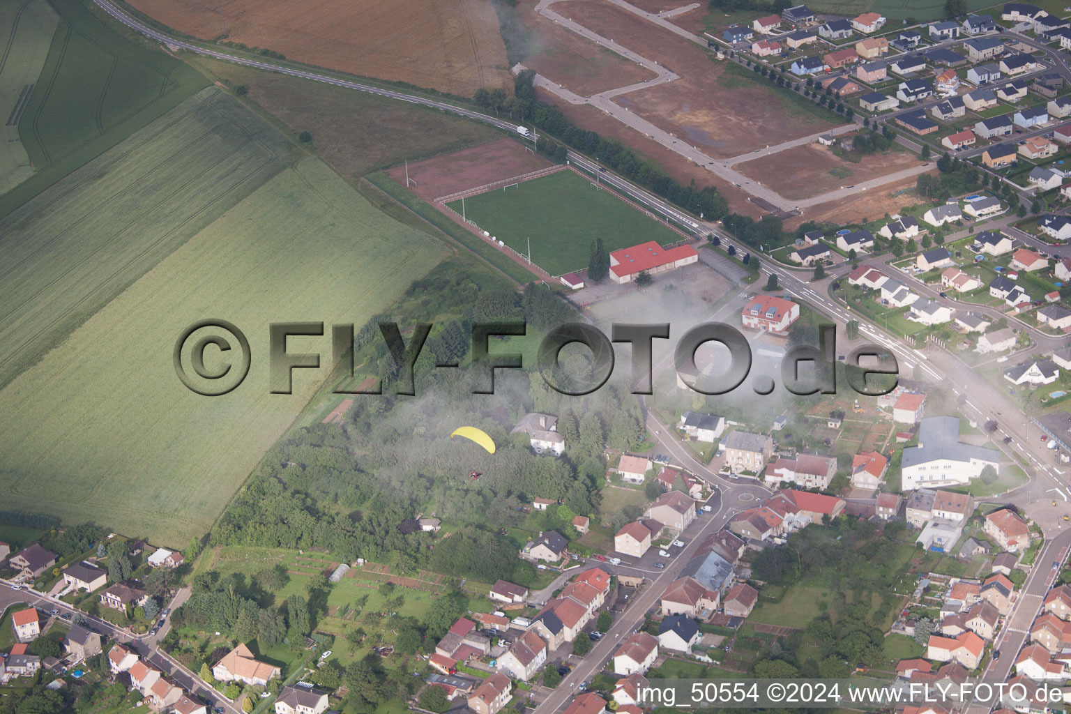 Aerial photograpy of Tressange in the state Moselle, France