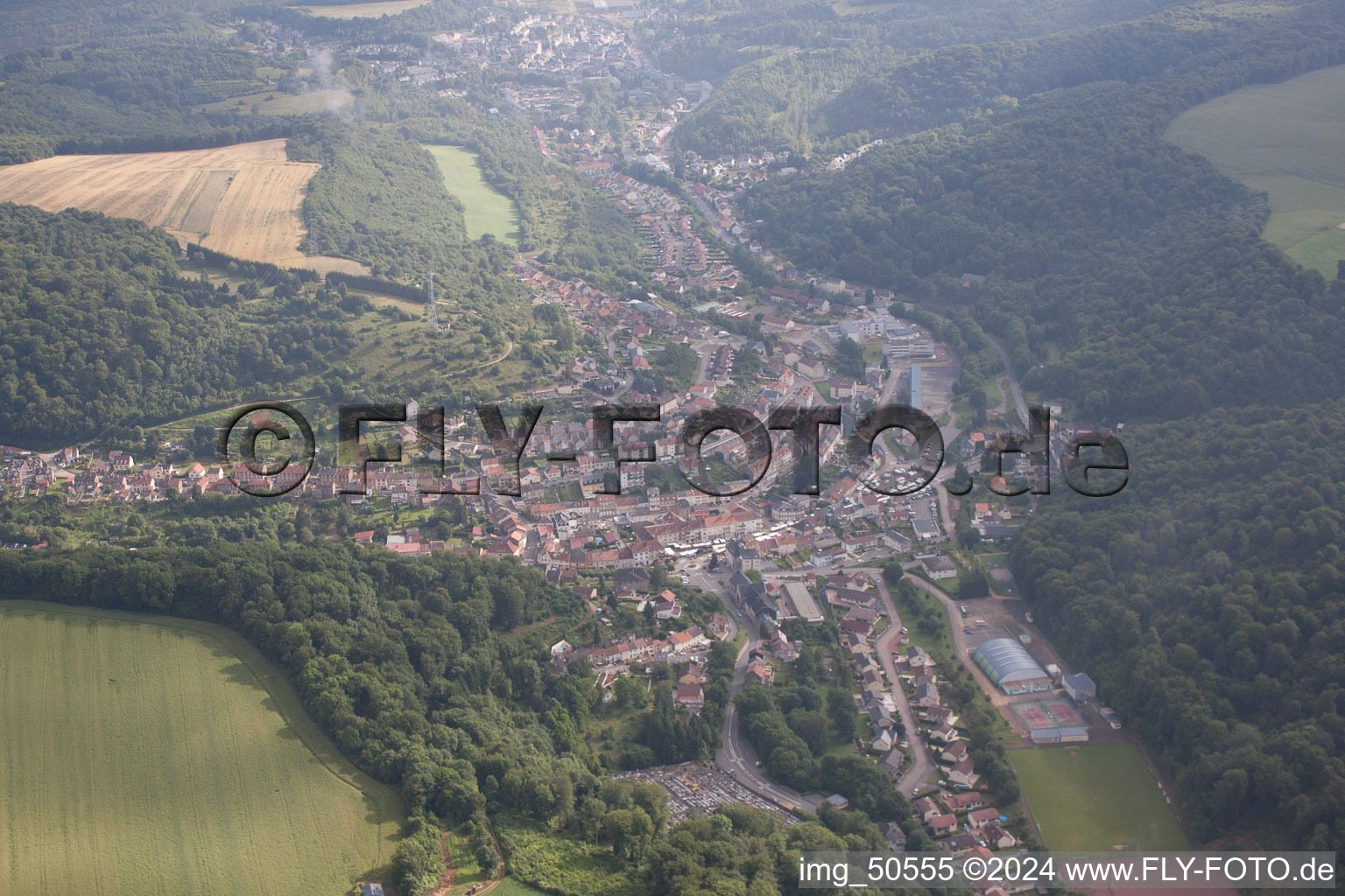 Oblique view of Ottange in the state Moselle, France