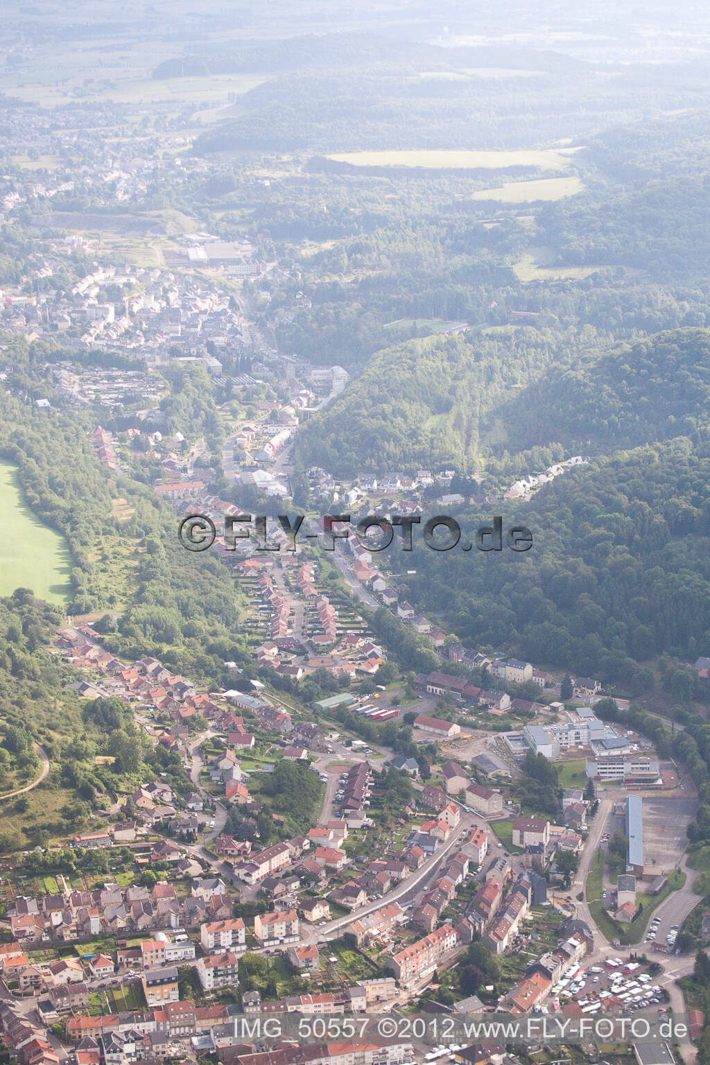 Ottange in the state Moselle, France from above