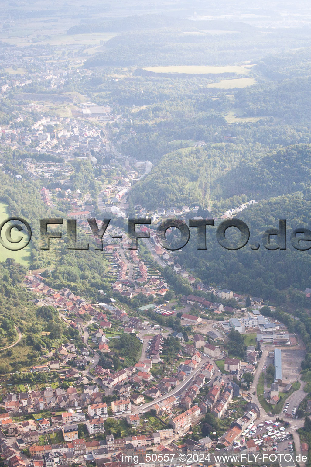 Ottange in the state Moselle, France from above