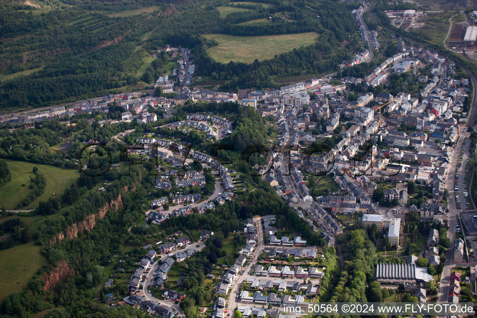 Ottange in the state Moselle, France from the plane