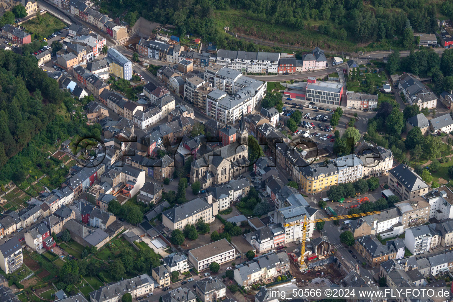 Church building in the village of in Rumelange in District de Luxembourg, Luxembourg