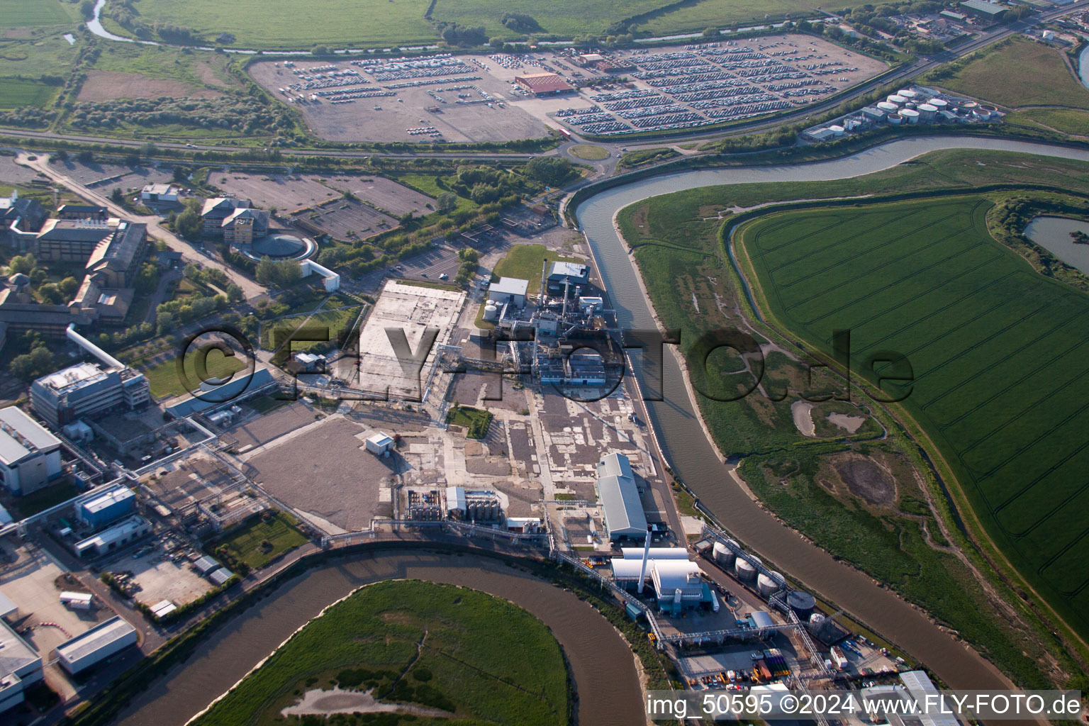 Great Stonar in the state England, Great Britain from the plane