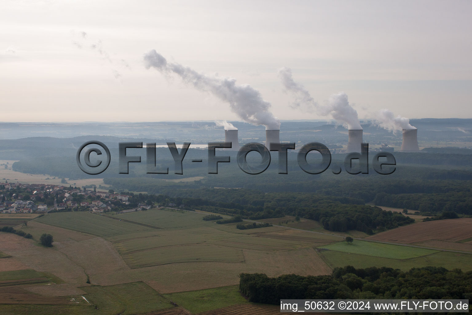 Cattenom, centrale nuclear from the west in Cattenom in the state Moselle, France