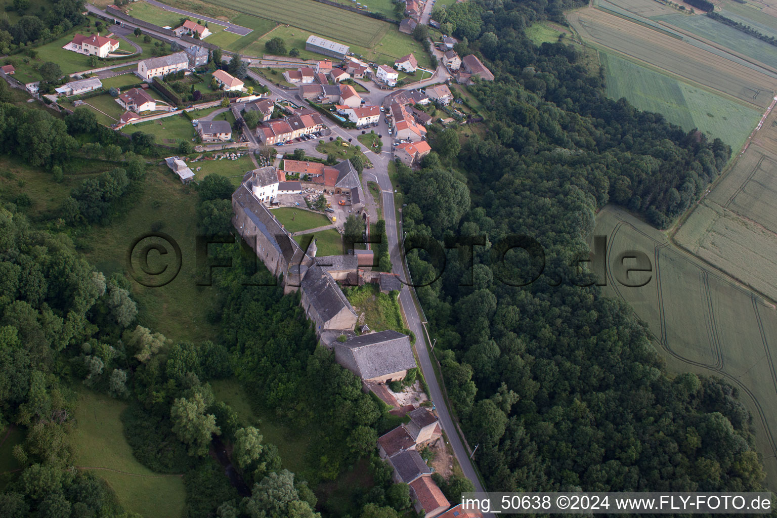 Oblique view of Roussy-le-Village in the state Moselle, France