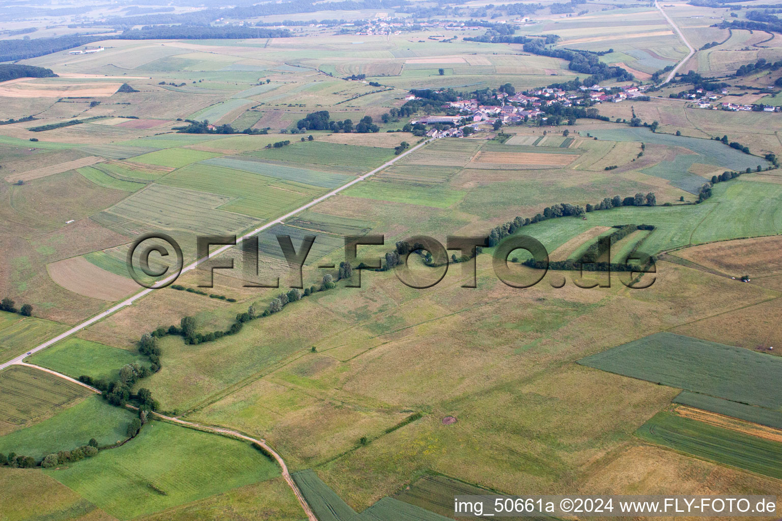 Oblique view of Beyren-lès-Sierck in the state Moselle, France