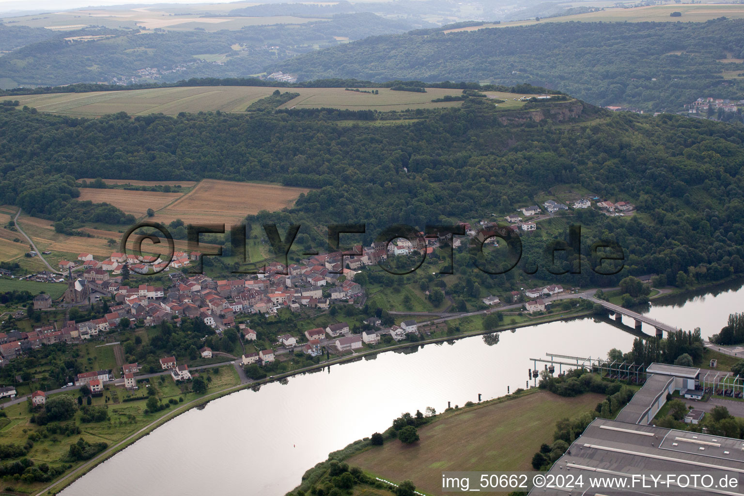 Rettel in the state Moselle, France from the plane