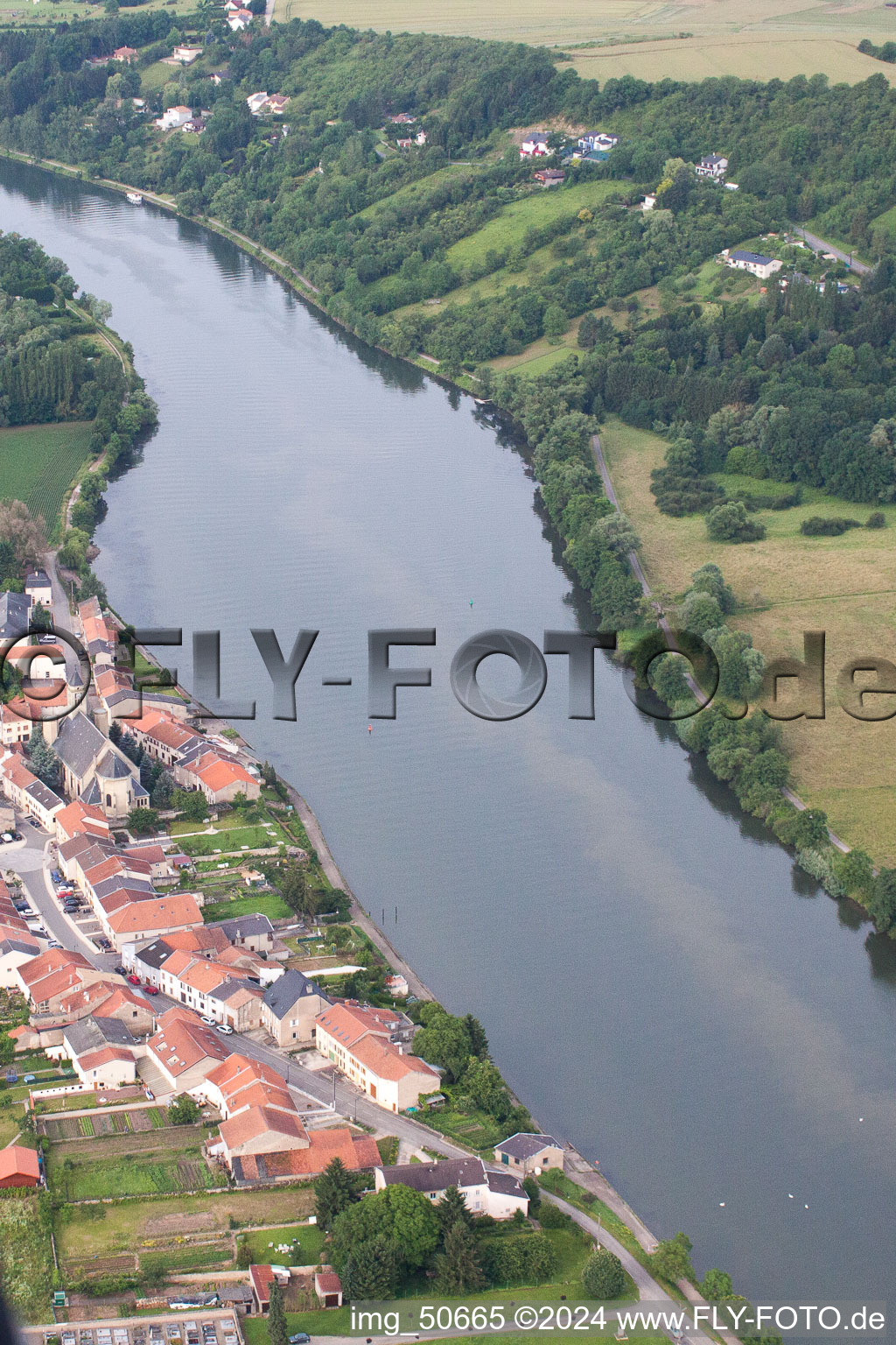 Bird's eye view of Rettel in the state Moselle, France