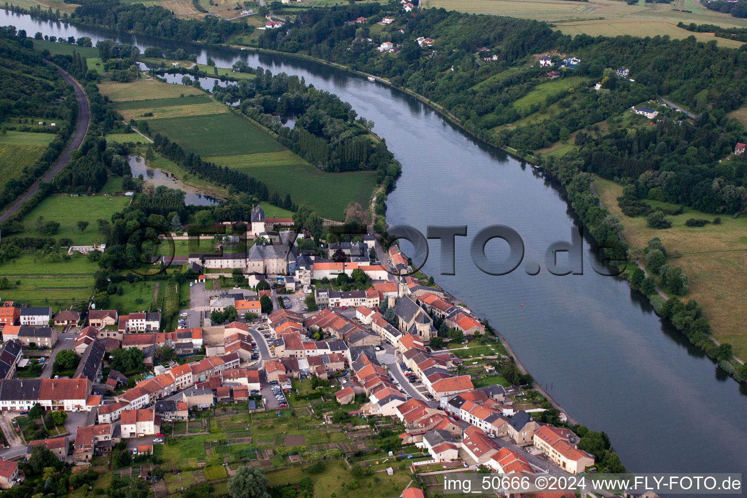 Rettel in the state Moselle, France viewn from the air