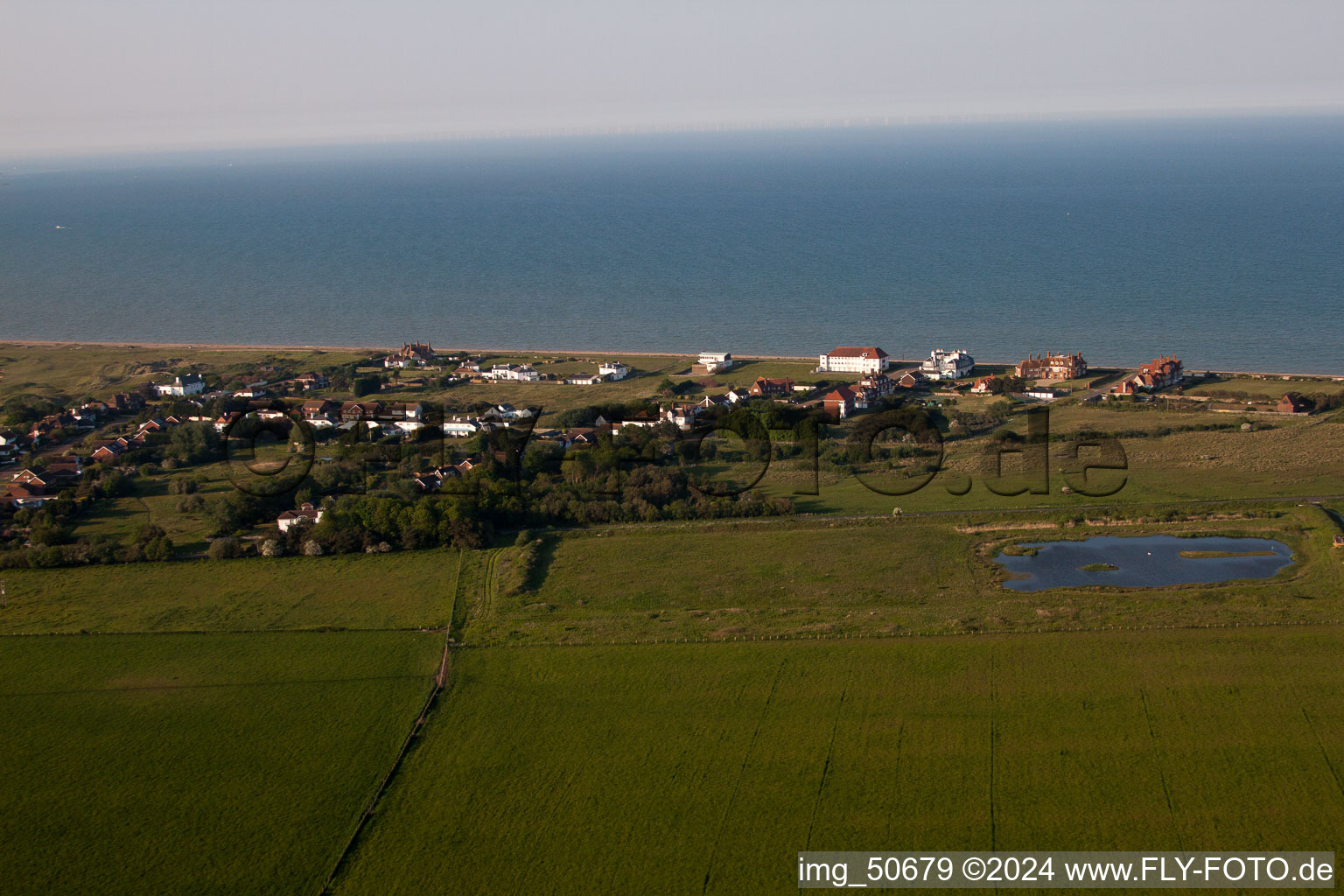 Aerial view of Worth in the state England, Great Britain