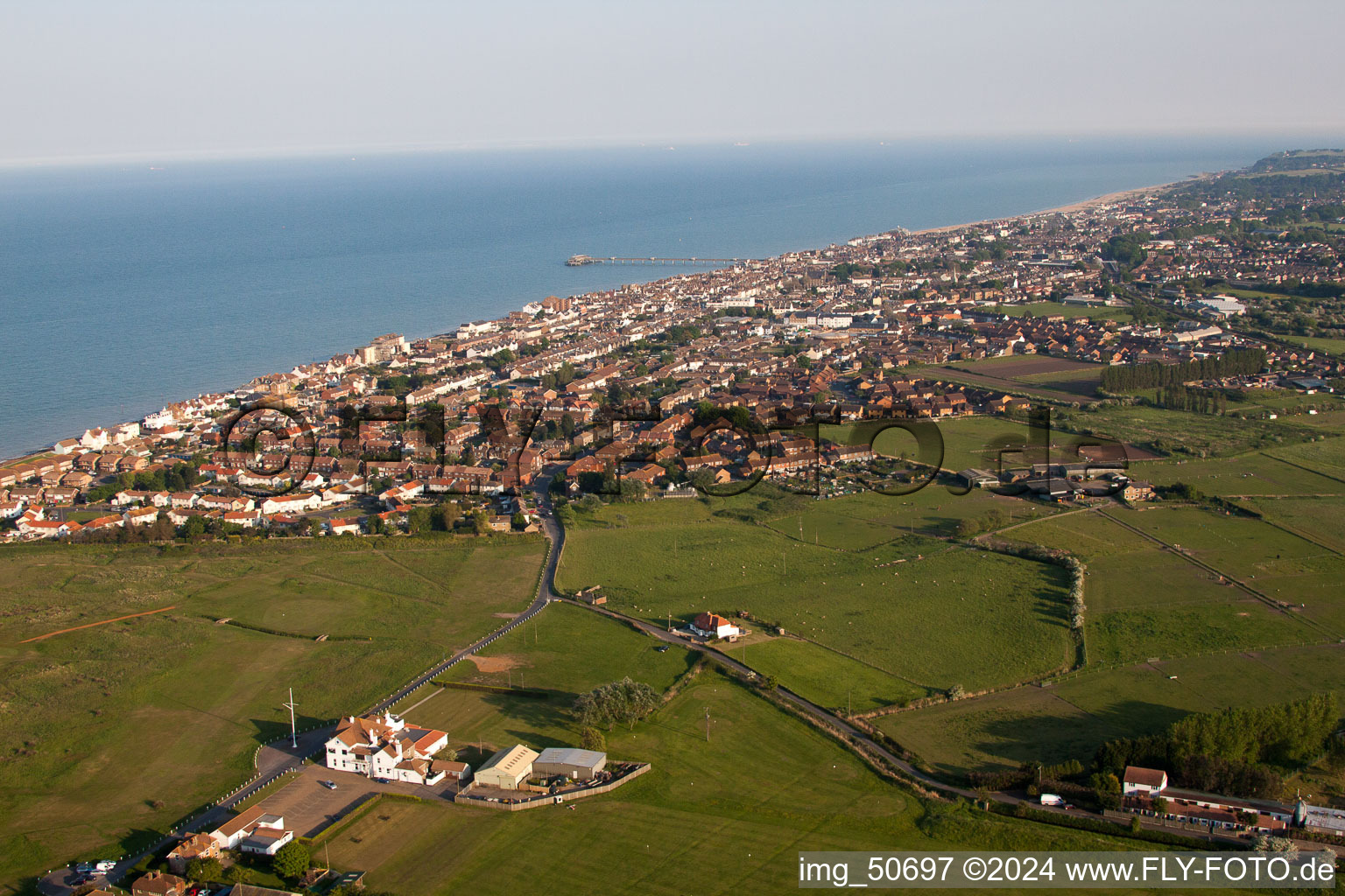 Aerial photograpy of Deal in the state England, Great Britain