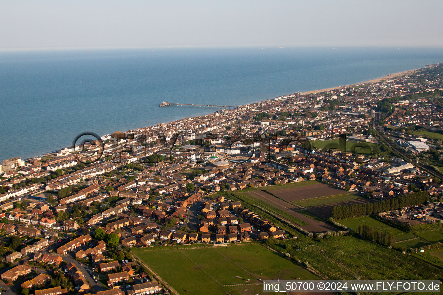 Oblique view of Deal in the state England, Great Britain