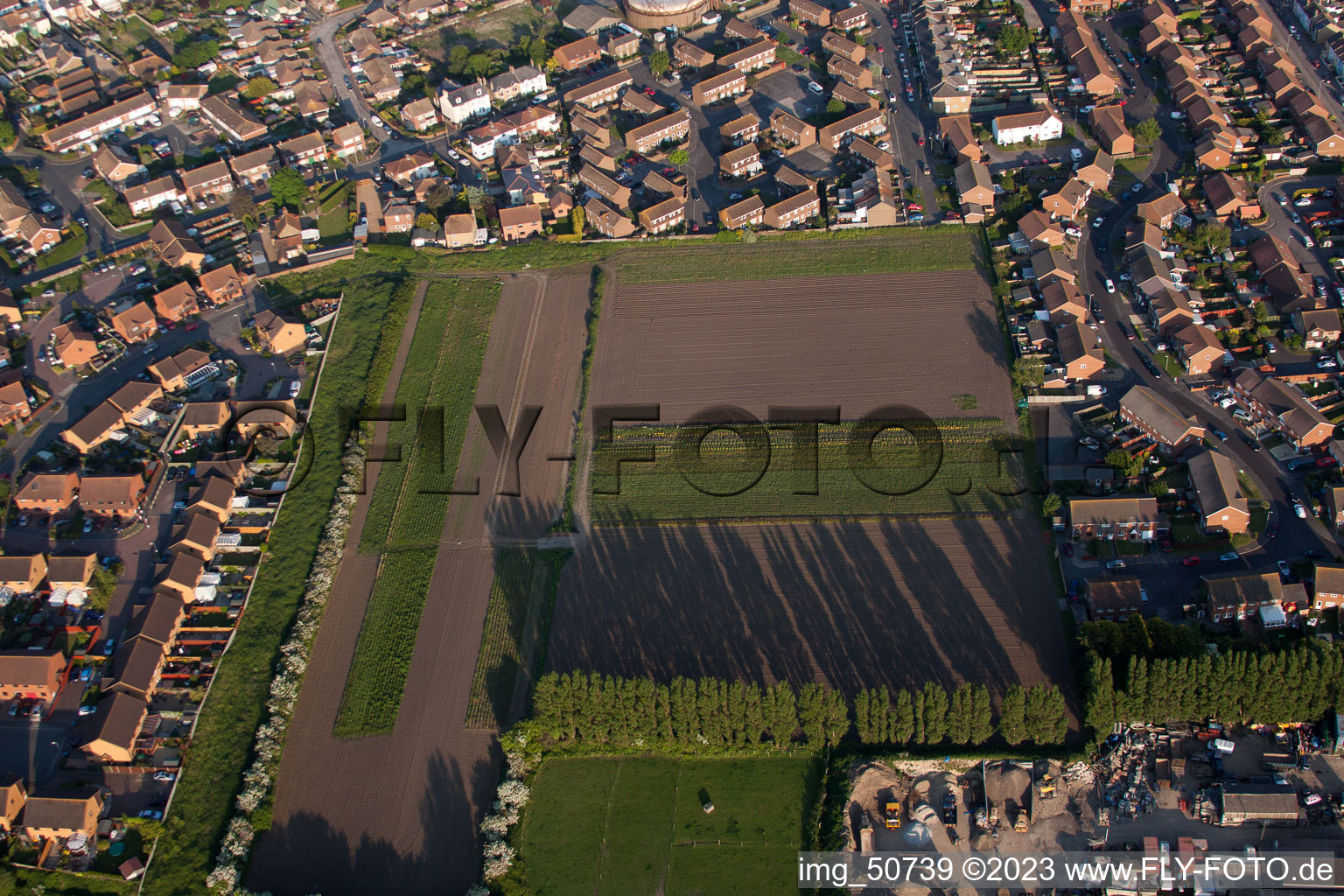 Aerial view of Deal in the state England, Great Britain