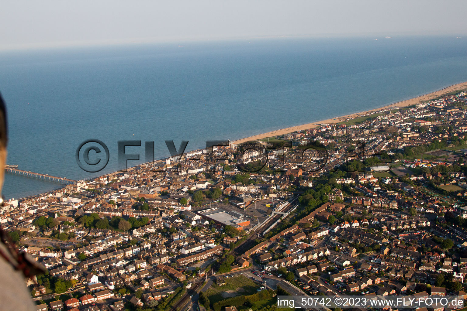 Aerial photograpy of Deal in the state England, Great Britain