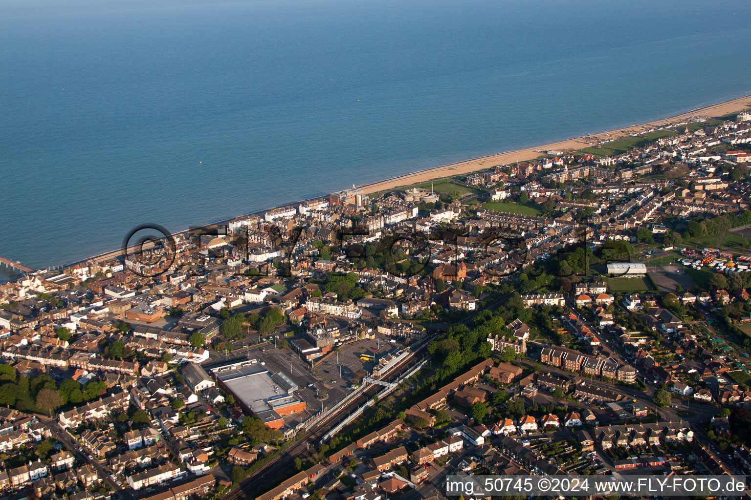 Oblique view of Deal in the state England, Great Britain