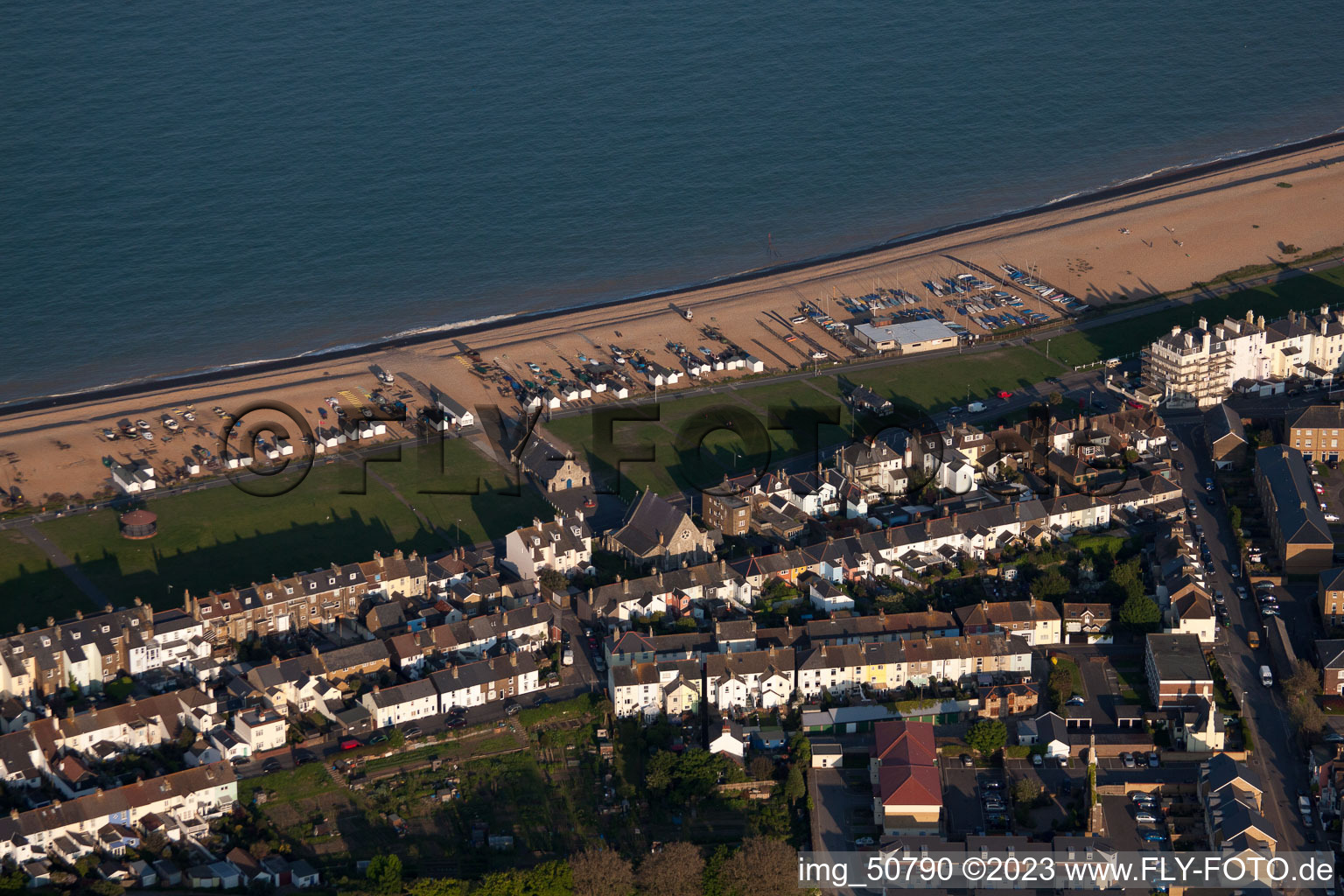 Aerial photograpy of Deal in the state England, Great Britain