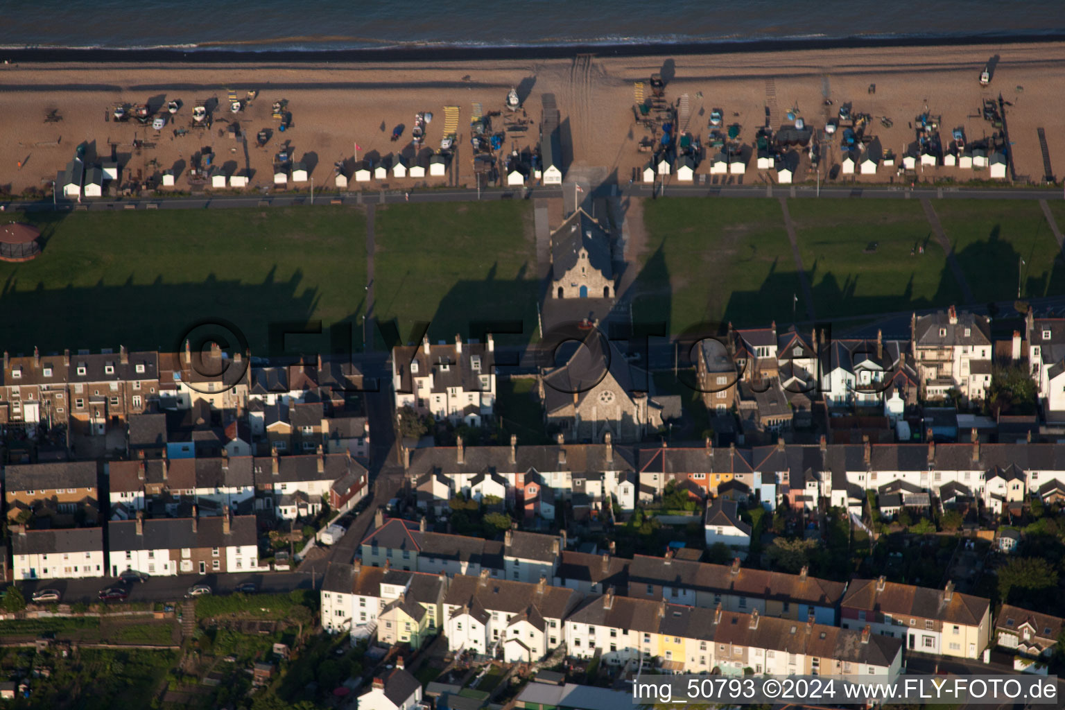 Oblique view of Deal in the state England, Great Britain