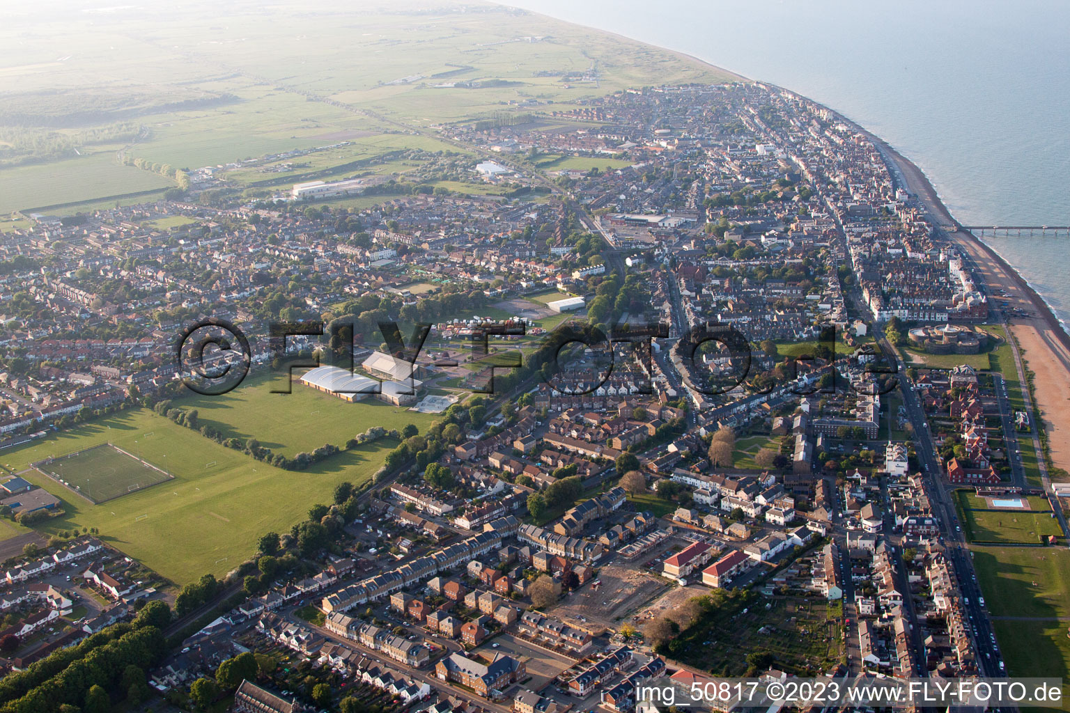 Oblique view of Walmer in the state England, Great Britain
