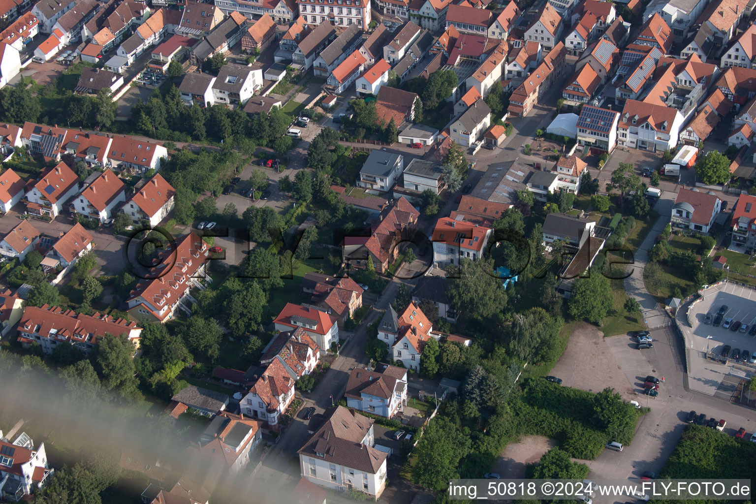 Aerial photograpy of Bismarckstr in Kandel in the state Rhineland-Palatinate, Germany