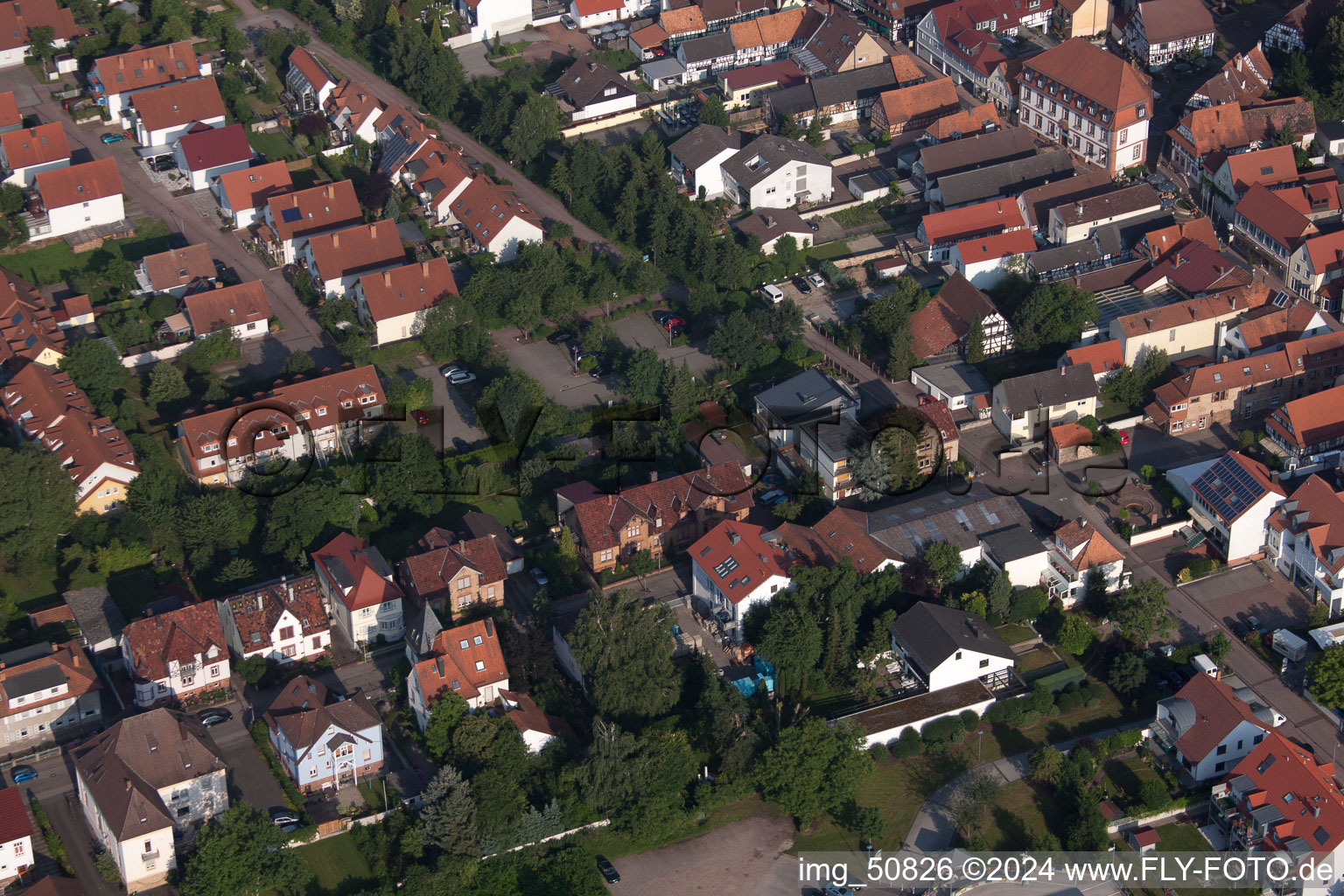 Aerial photograpy of Bismarckstr in Kandel in the state Rhineland-Palatinate, Germany