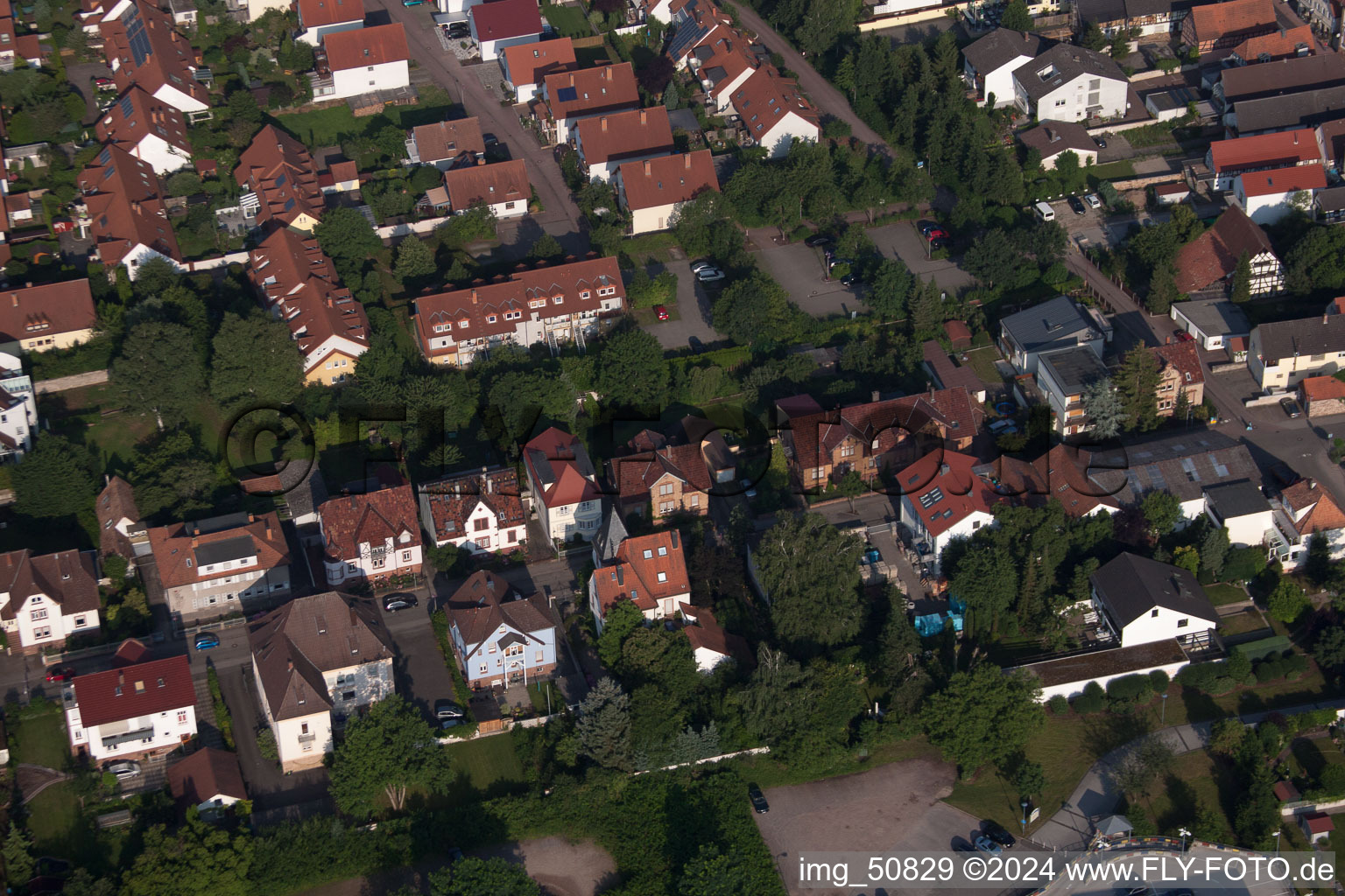 Oblique view of Bismarckstr in Kandel in the state Rhineland-Palatinate, Germany