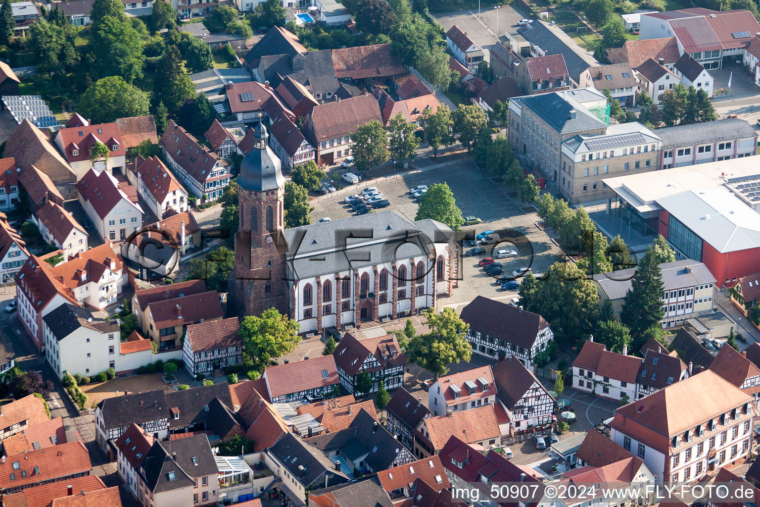 Church market square, Plätzl in Kandel in the state Rhineland-Palatinate, Germany