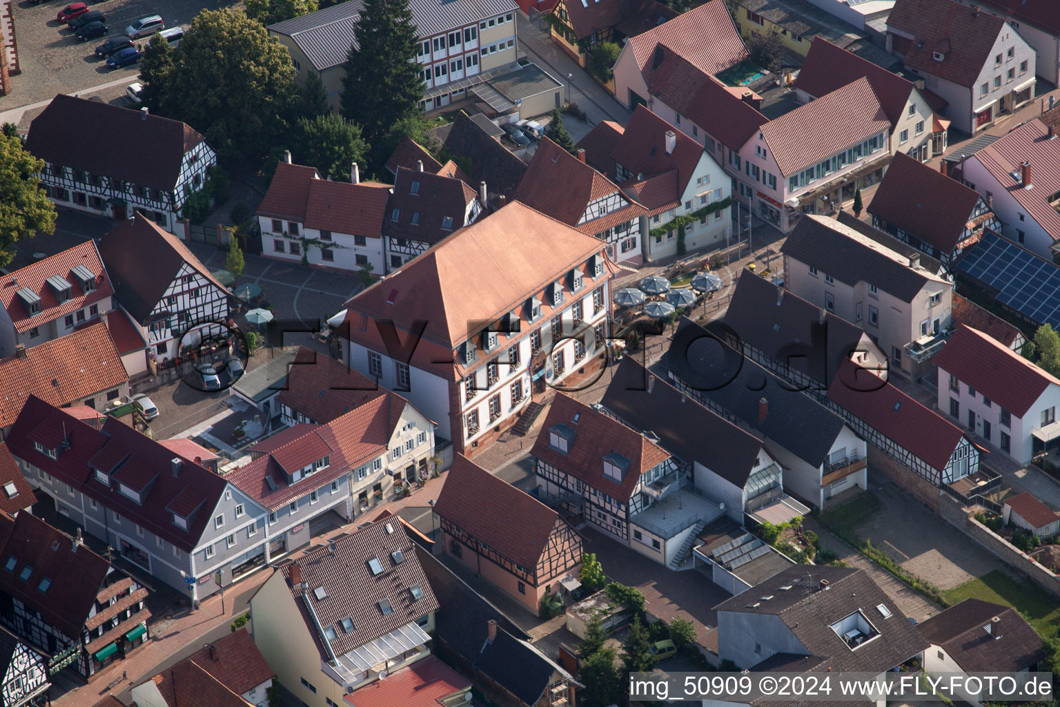 Main Street Town Hall in Kandel in the state Rhineland-Palatinate, Germany