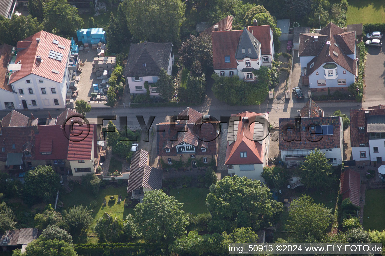 Bismarckstr in Kandel in the state Rhineland-Palatinate, Germany from the plane