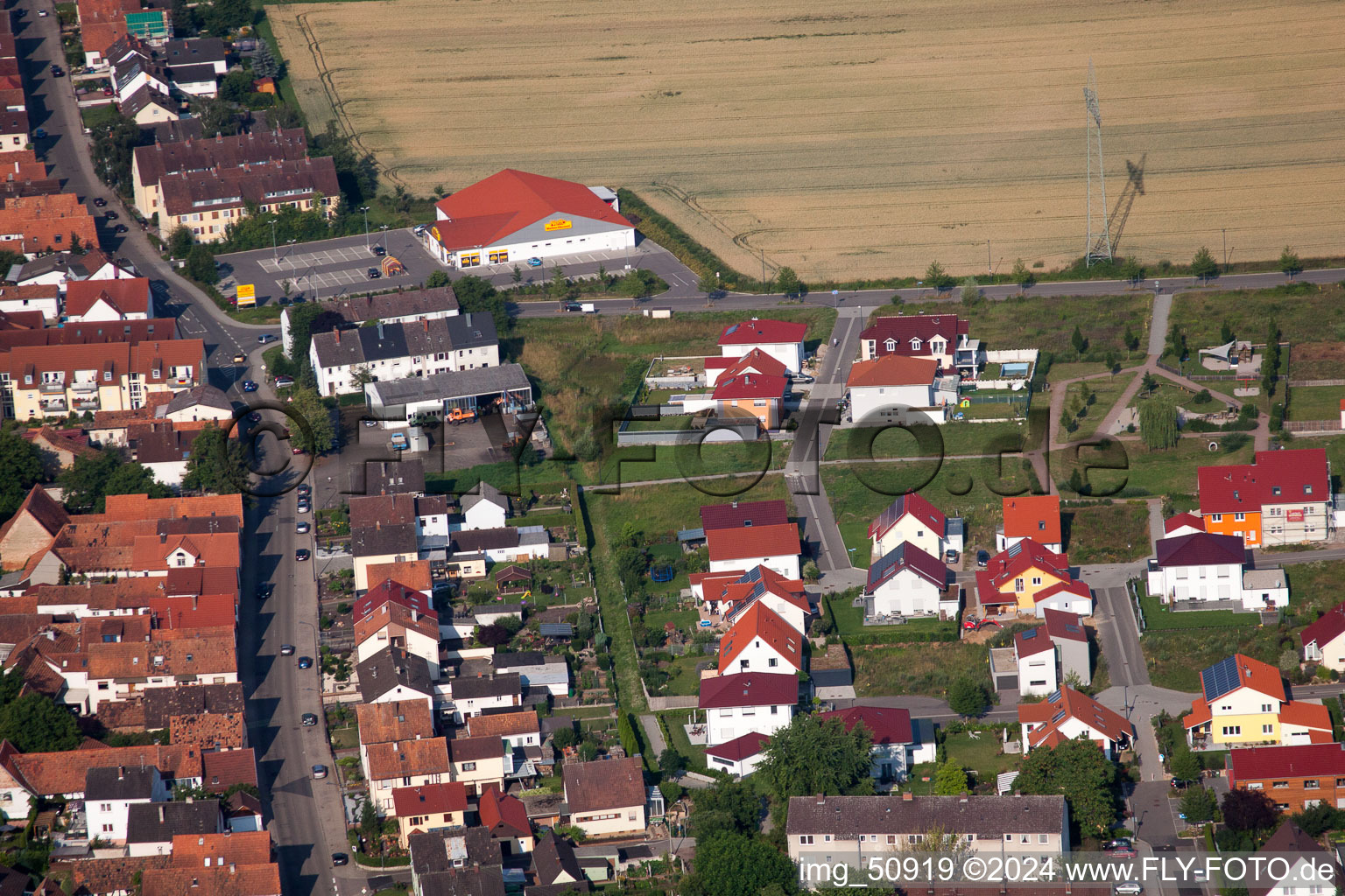 Kandel in the state Rhineland-Palatinate, Germany from a drone