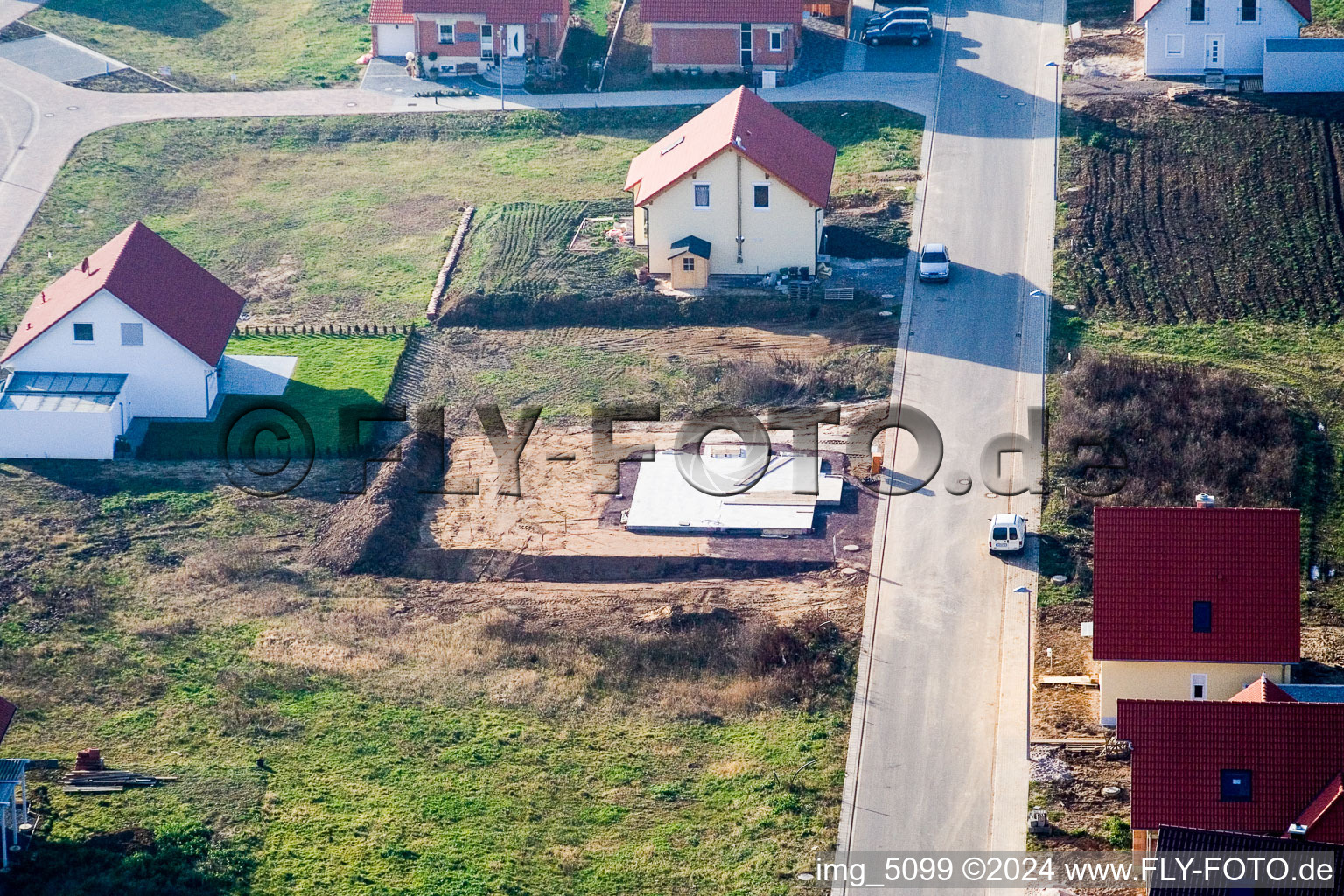 Drone recording of New development area NO in the district Schaidt in Wörth am Rhein in the state Rhineland-Palatinate, Germany