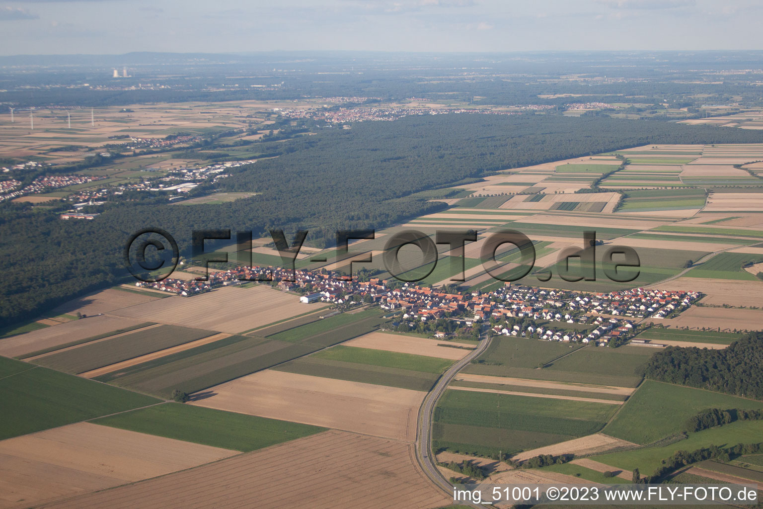 District Hayna in Herxheim bei Landau in the state Rhineland-Palatinate, Germany from the drone perspective