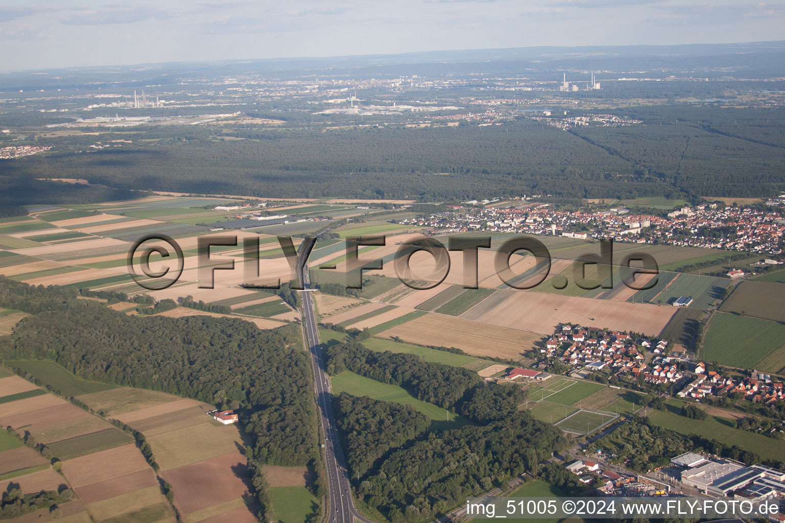 Kandel in the state Rhineland-Palatinate, Germany from above