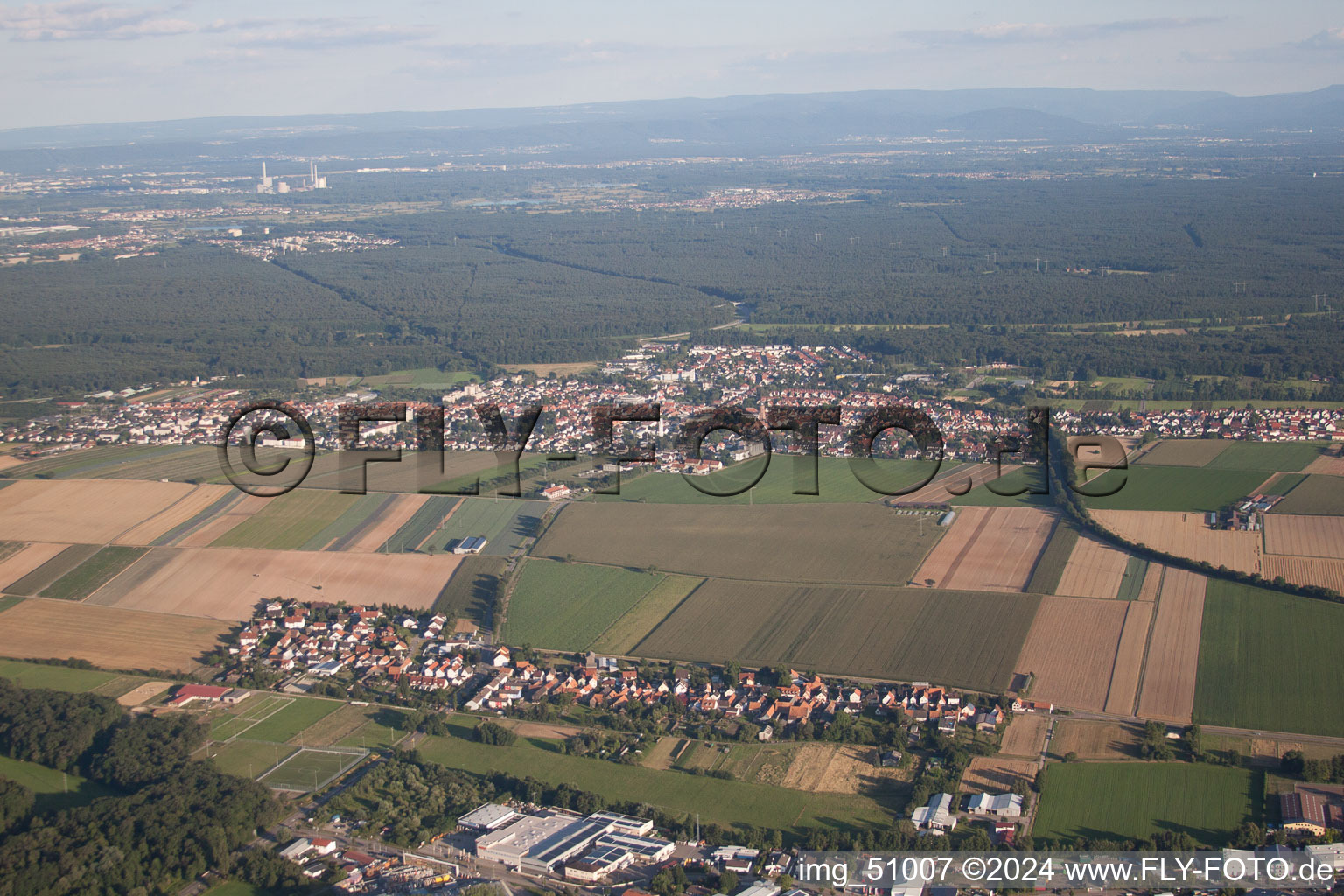 Kandel in the state Rhineland-Palatinate, Germany seen from above