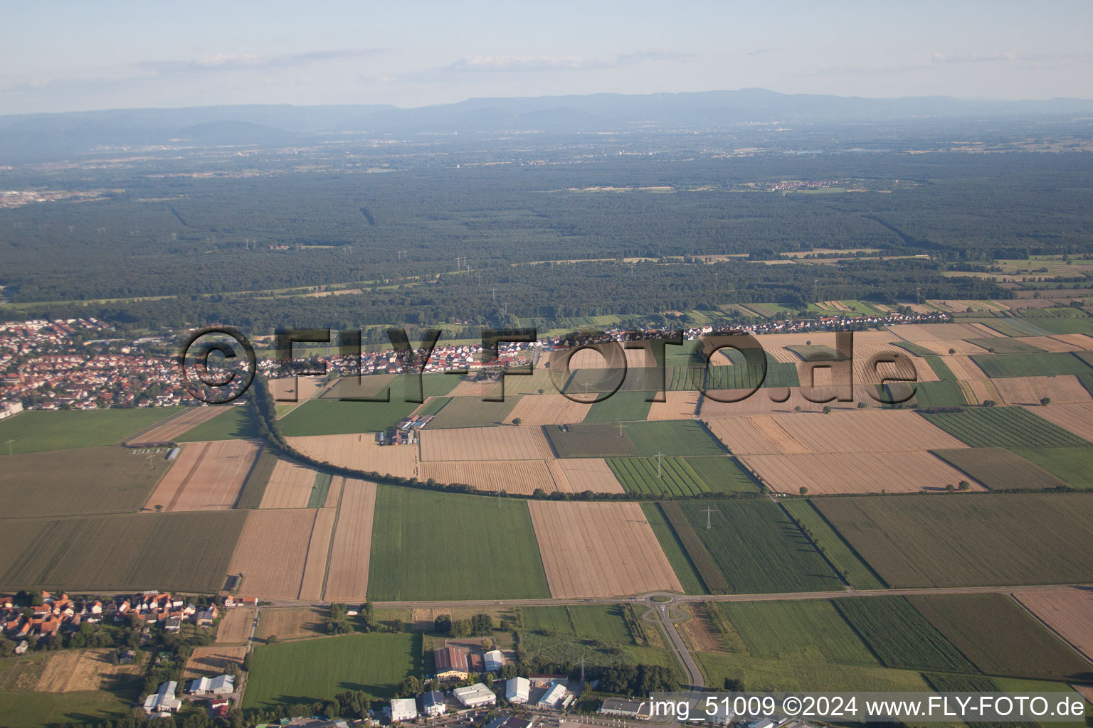 Bird's eye view of Kandel in the state Rhineland-Palatinate, Germany